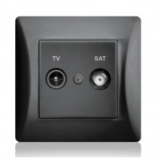 Πρίζα TV-SAT Μαύρο Lineme H-Series 50-00138-2